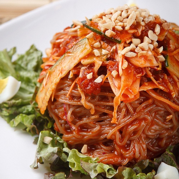 모밀 맛집 메밀 비빔막국수 (생메밀면1kg*1봉+비빔소스50g*6봉)