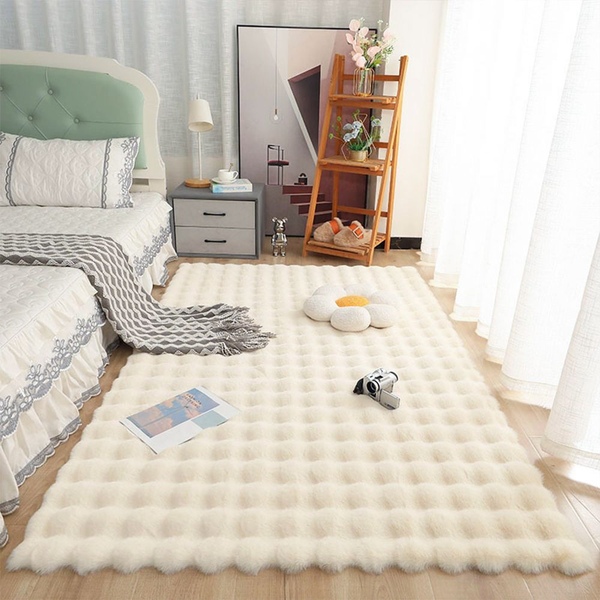 앙고라 고급 에코 퍼 인테리어 사각 러그 장모 밀림방지 5size 2colors