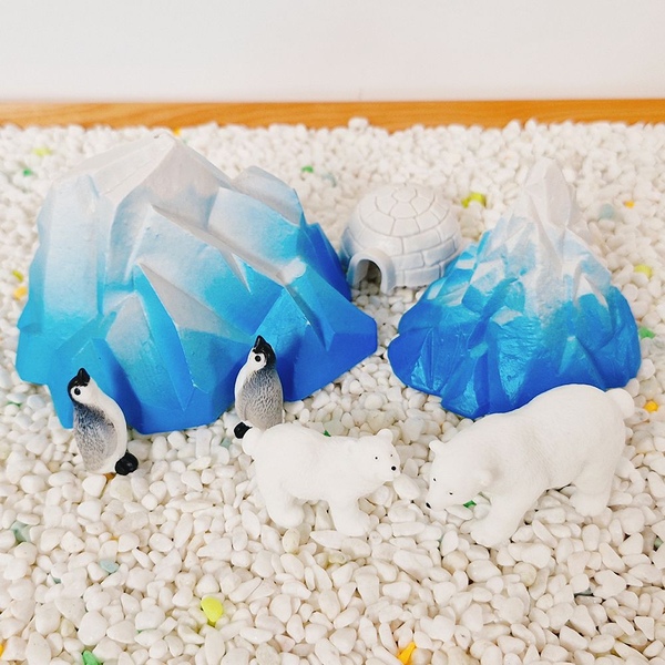 어항장식 북극 빙산 북극곰 펭귄 이글루 세트 어항꾸미기