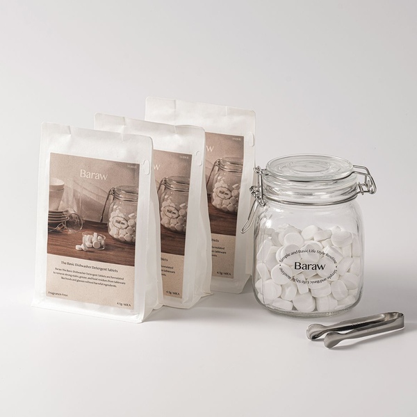 1종 더 베이직 식기세척기 세제 타블렛 3EA+전용 jar&집게 세트