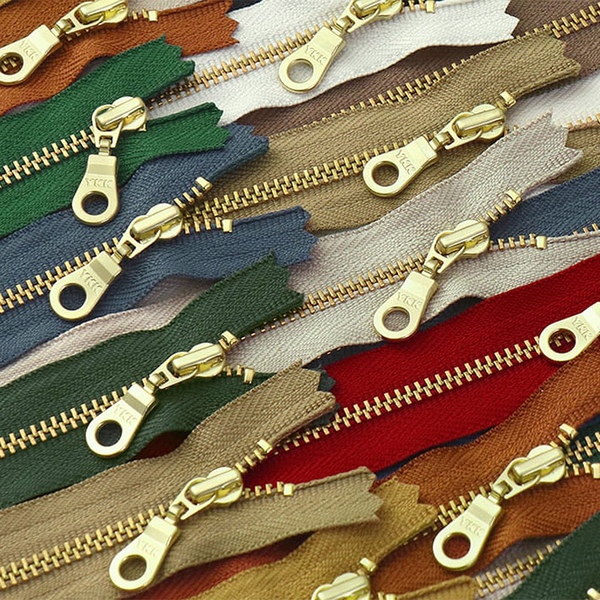 YKK 도넛 골드 지퍼 20cm 13종 컬러 금속