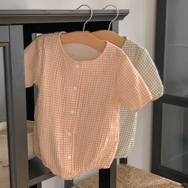 Baby.J 데이지 체크 요루면 아기 바디수트 3color, 2size