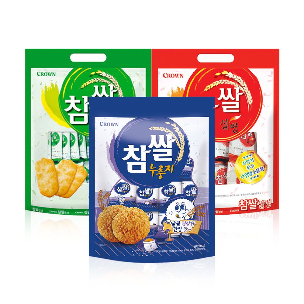 참쌀 과자 3종 혼합 총3개 (설병270g*1 + 선과253g*1 + 누룽지216g*1 )
