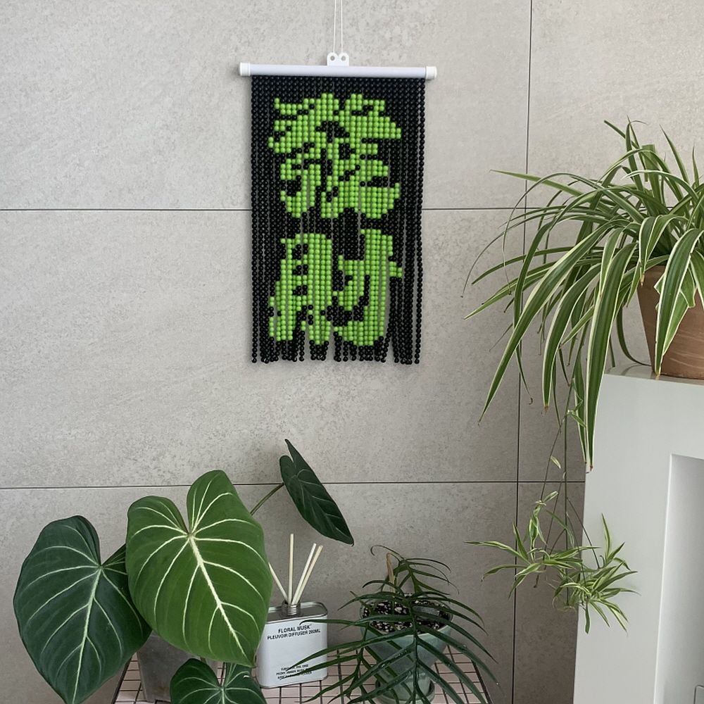 오늘의집 행운 비즈발 만들기 diy 키트 비즈 재료 도안 포함 미니 구슬발 커튼