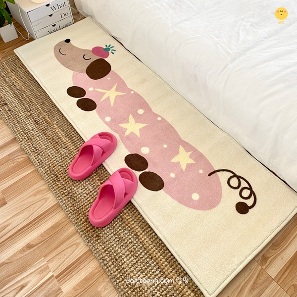 귀여운 핑크 강아지 롱러그5size_침실 거실 주방 매트 아이방 포인트