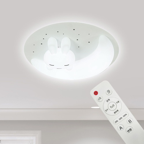 LED 슬립 래빗 리모컨 삼색디밍 방등 75W키즈등 어린이 캐릭터 조명 국산 삼성 LED칩