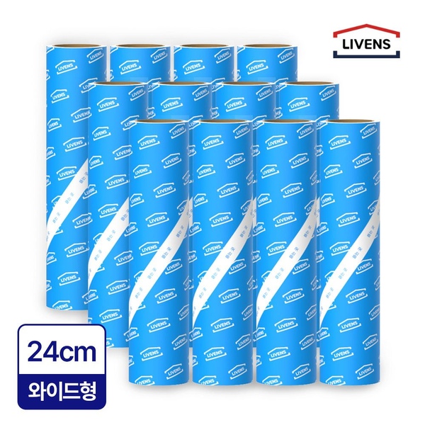 1+1 오리지널 롱 와이드24cm 사선컷팅 테이프크리너 리필 12입(6입+6입)