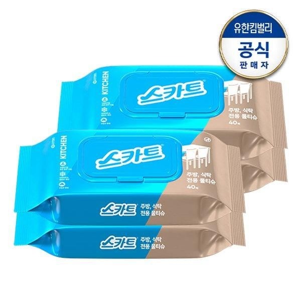 주방&식탁 전용 물티슈 40매x4팩