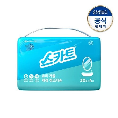 스카트 유리거울 세정티슈 30매x4팩