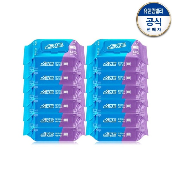 잘닦이는 세정티슈 80매x12팩 (총960매)