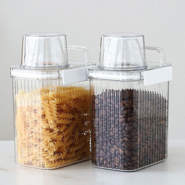 1+1 밀폐 잡곡통 미니쌀통 씨리얼 보관용기세트 2p 1300ml