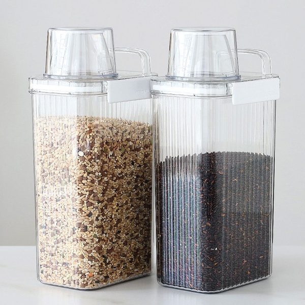 1+1 밀폐 잡곡통 미니쌀통 씨리얼 보관용기세트 2p 1800ml