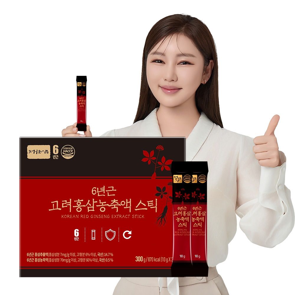 오늘의집 정원삼 6년근 고려홍삼 농축액스틱 1박스 30포 홍삼스틱 선물세트 쇼핑백 증정