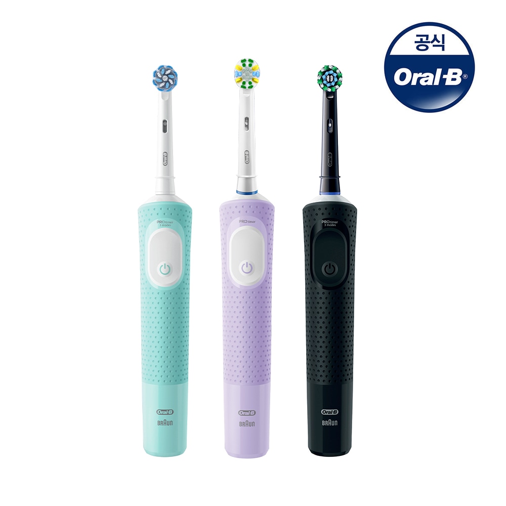 오랄비 Oral-B 전동칫솔 D103 바이탈리티 프로 (블랙/라일락 미스트/민트 그린)