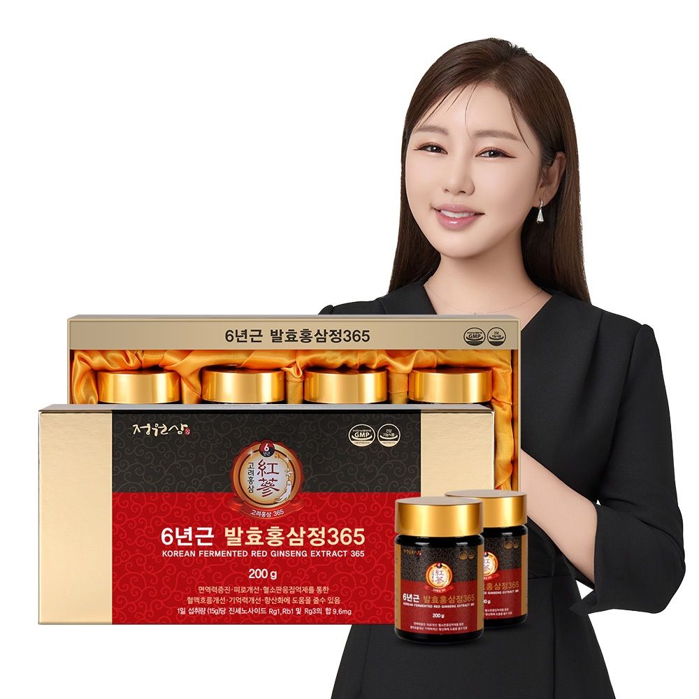 정원삼 6년근 발효홍삼정 365 1박스 4병 선물세트 쇼핑백 증정