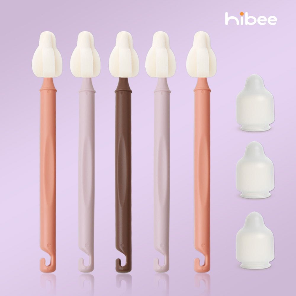 오늘의집 하이비코리아 하이비 몽글이 젖병 젖꼭지 세척솔5P+먼지캡3P 텀블러 물병 컵 브러쉬 세척솔