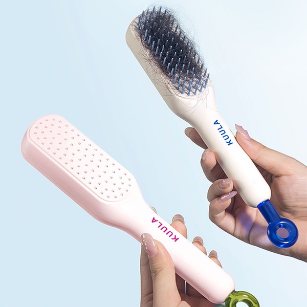 원터치 머리카락 제거 헤어브러쉬 휴대용 두피브러쉬 헤어빗 머리빗 탈모 정전기방지