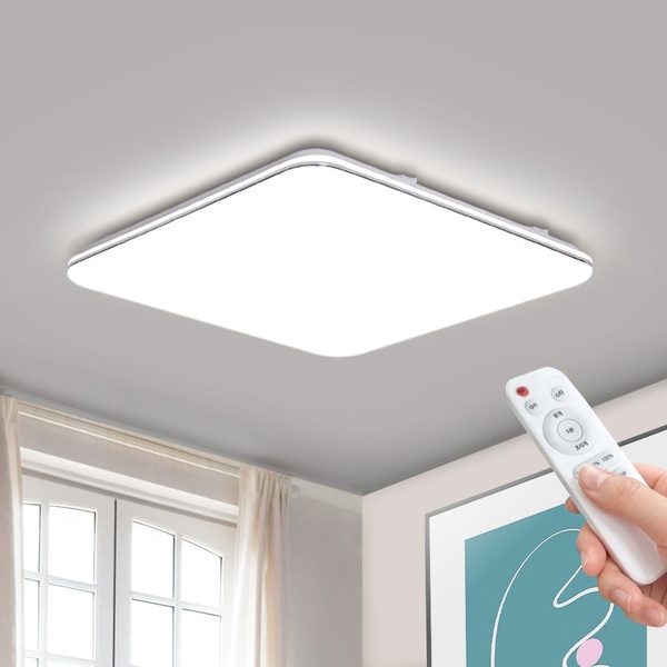 티르 리모컨 사각 LED방등 50W 안방 천장 조명 삼성LED칩 플리커프리