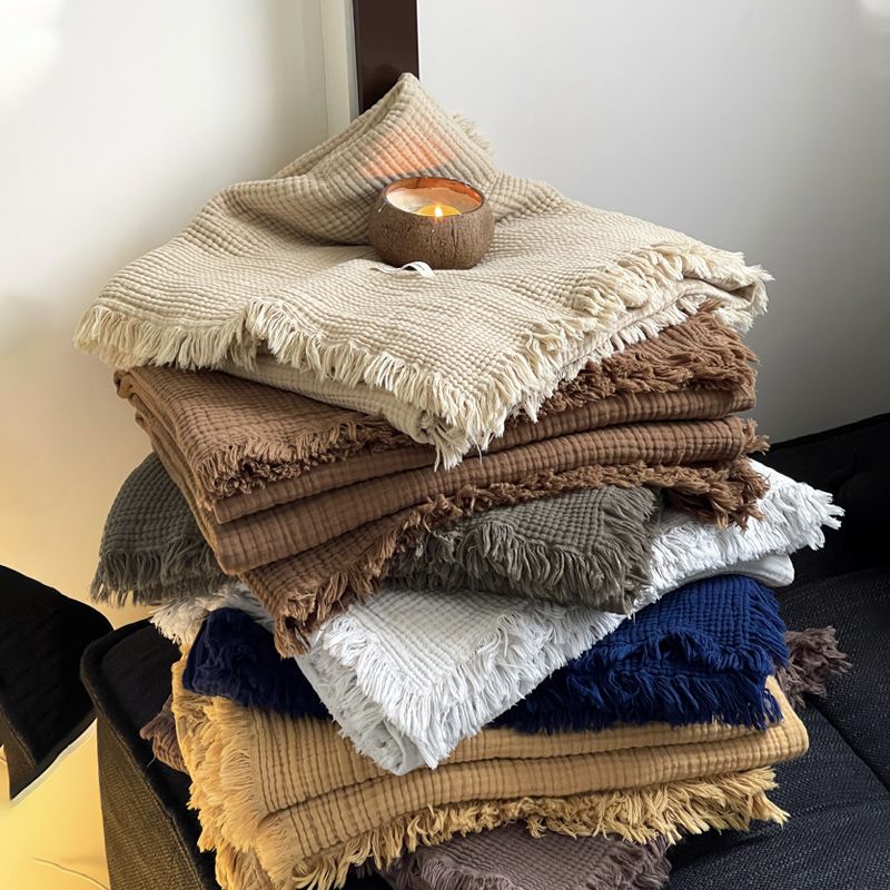 Borella 북유럽 순면 사계절 담요 테슬 블랭킷 침대 쇼파 블랭킷 7colors 2size
