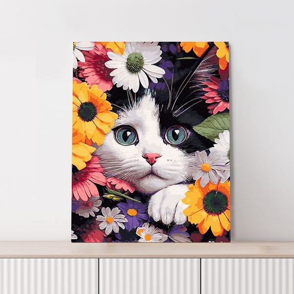 DIY 명화그리기 꽃과 고양이 40x50cm