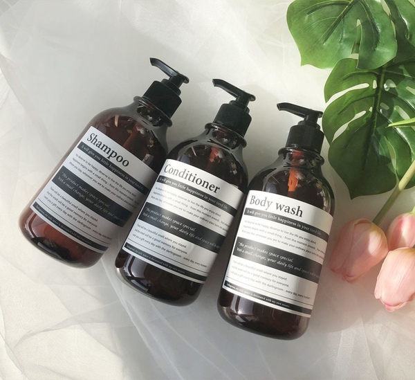 호텔 욕실 디스펜서 샴푸통 / 공병 리필용기 3color _ (520ml)