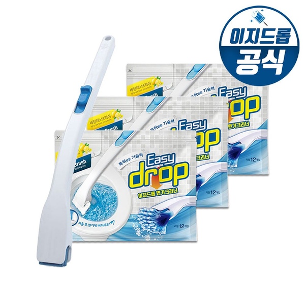 변기크리너 블루핸들1개+리필3팩(36개입/향선택가능)/ 변기청소리필 변기청소용품 변기솔