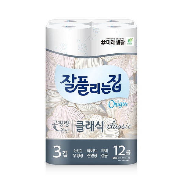 클래식 화장지 27m x 12롤 x 1팩