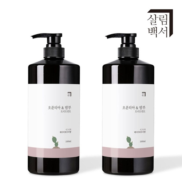 1+1 오푼티아 헤어 트리트먼트 1000ml 베이비파우더 대용량 약산성 단백질 헤어팩