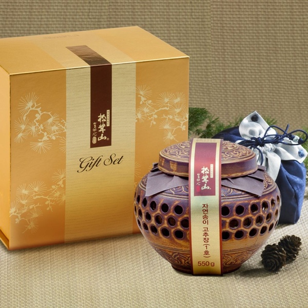 자연송이 고추장 도자기 550g(보자기 쇼핑백 포함)