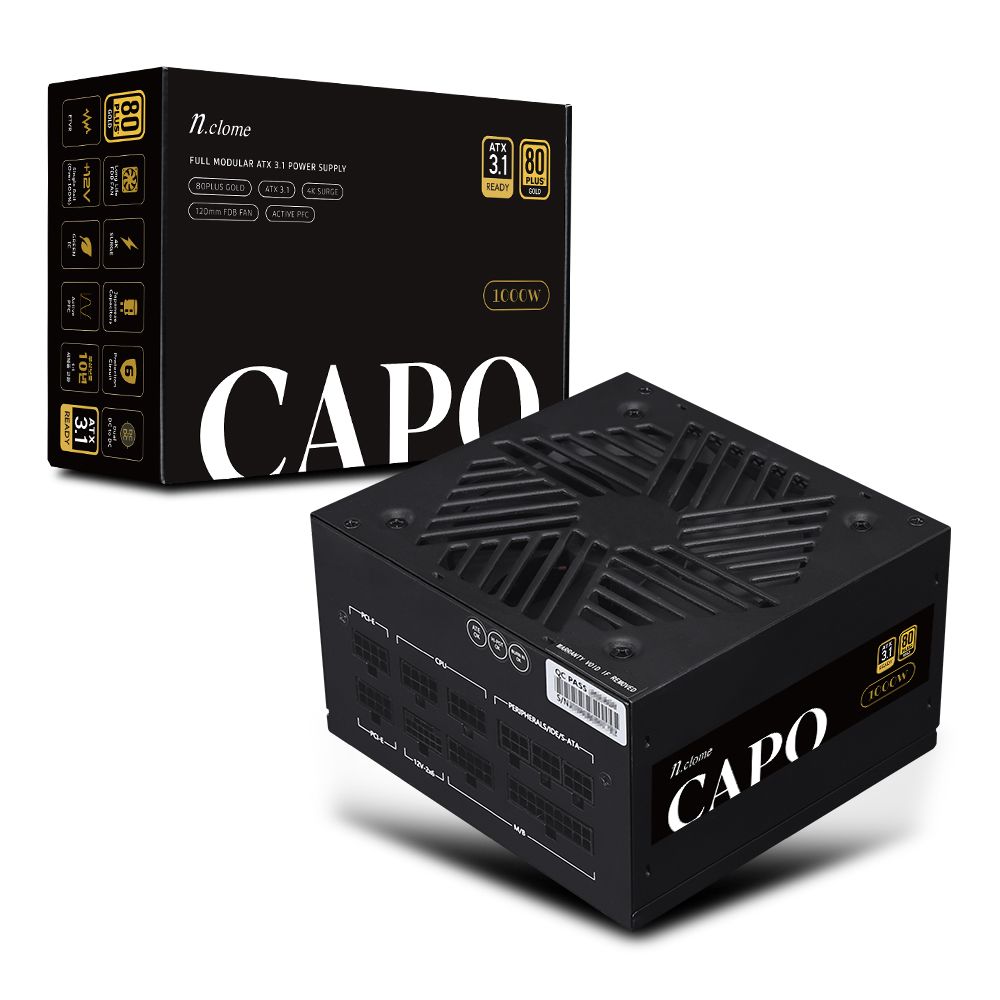 CAPO 1000W GOLD 풀모듈러 ATX 3.1 블랙 파워 컴퓨터파워 파워서플라이 가격 비교 엔클롬 CAPO 1000W GOLD 풀모듈러 ATX 3.1 블랙 파워 컴퓨터파워 파워서플라이