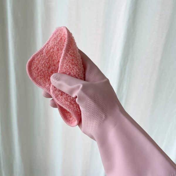 친환경 핑크 설거지 고무장갑