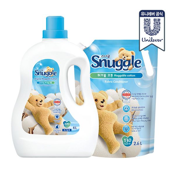 오늘의집 유니레버 스너글 초고농축 섬유유연제 본품 4L+리필 2.6L (총 6.6L)