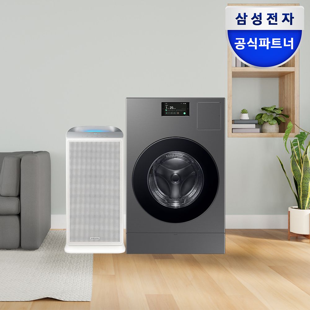 삼성전자 비스포크 AI콤보 세탁건조기+공기청정기 WD25DB8995BZ+AX060CG500GED