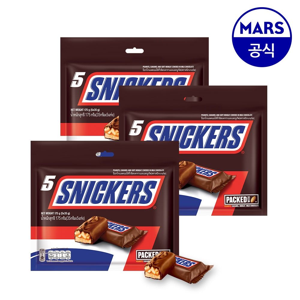 마즈 스니커즈 땅콩 펀사이즈 175g 3개