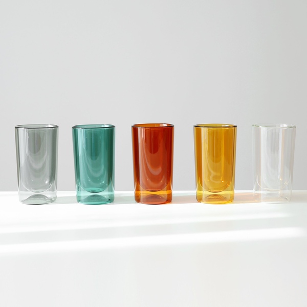 2인세트 글로우 더블 글라스 이중유리컵 430ml 5colors