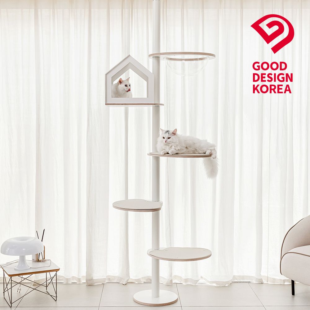 오늘의집 오브바이포 고양이 베이직 원목 알루미늄 캣폴 캣타워