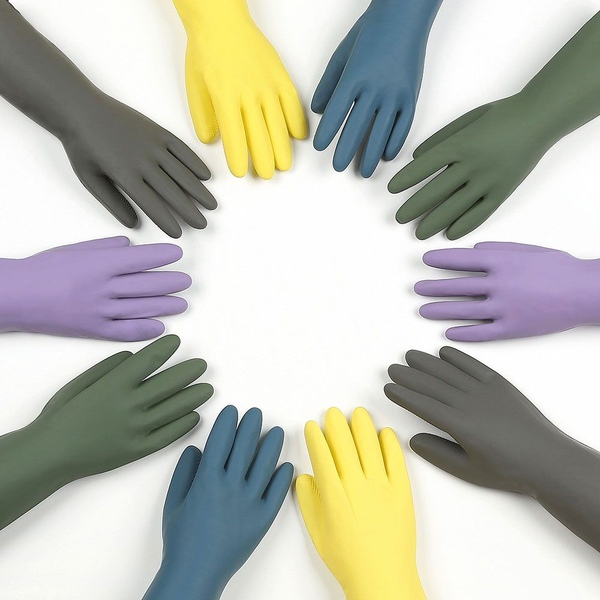 COLORFUL 고무장갑 팔목형 5color x 혼합구성 / 중(M),대(L) 국내생산