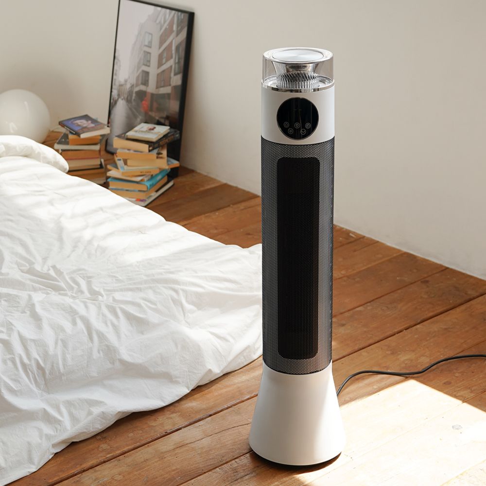 한경희생활과학 초저소음 그래핀 PTC 타워형 리모컨형 무드등 온풍기 HAAN-P10000