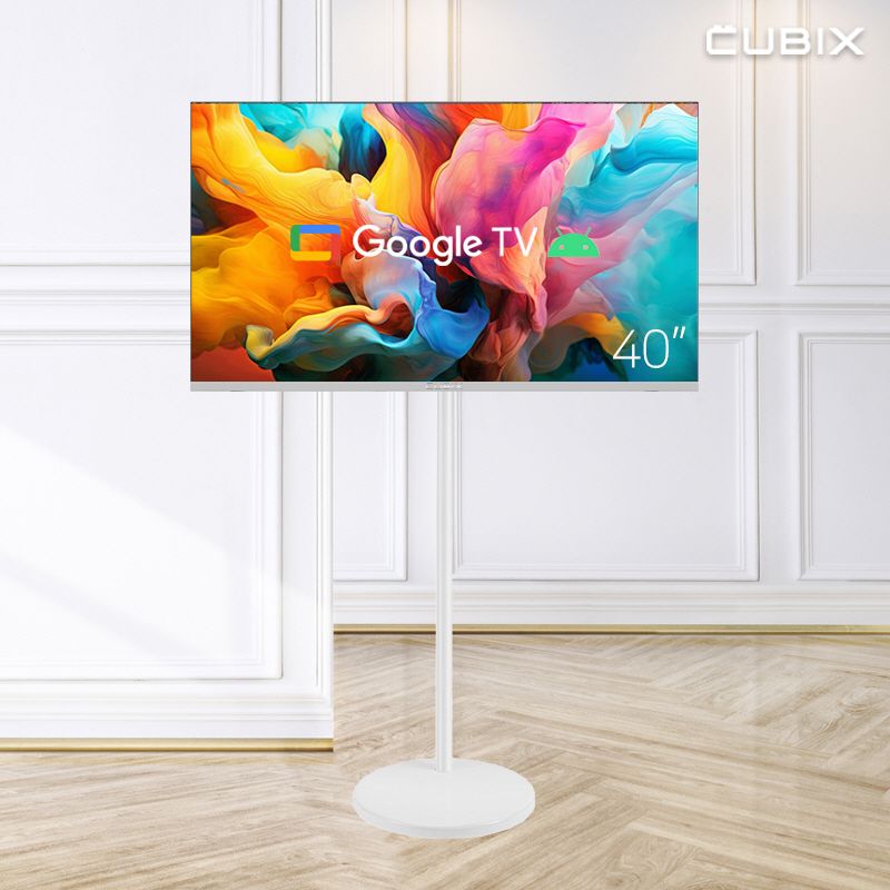 오늘의집 큐빅스전자 무빙큐빅스 화이트에디션 구글 스마트 40인치(101cm) FHD TV 삼탠바이미