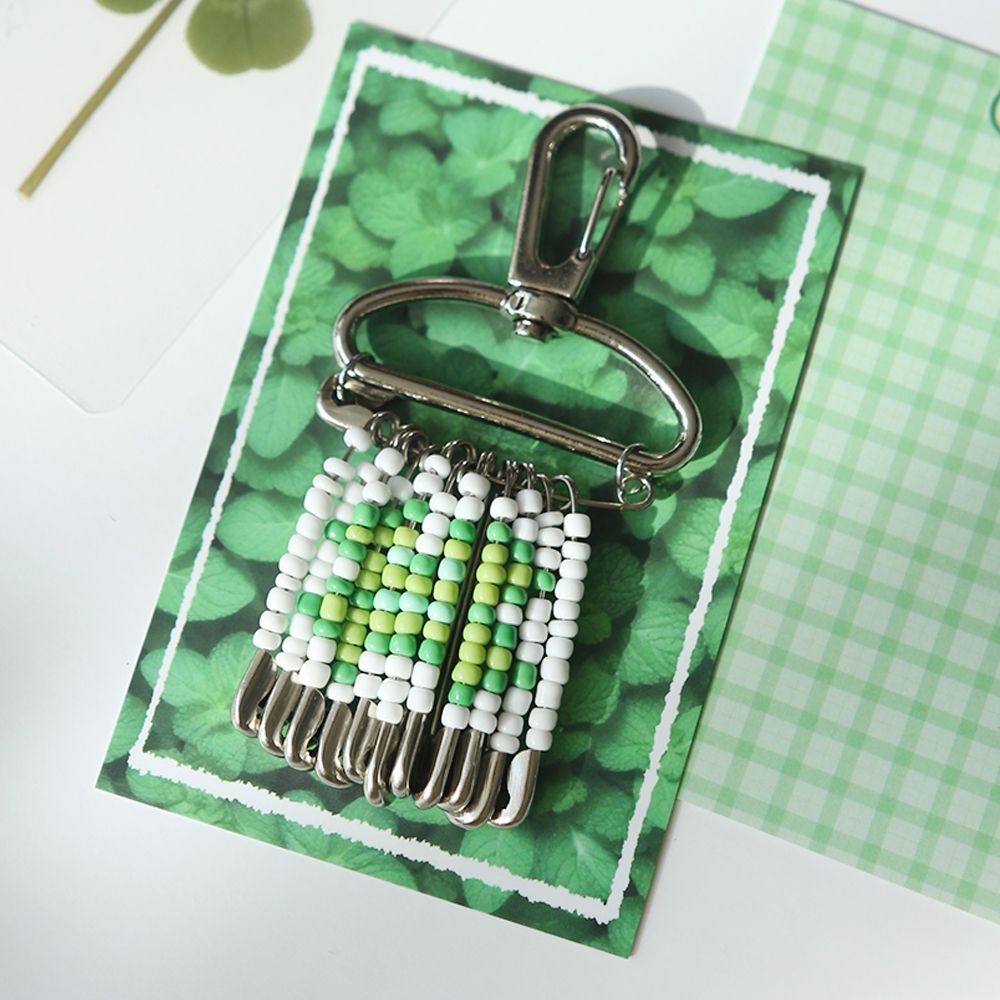 오늘의집 옷핀 미니 비즈발 키링 만들기 세트 시즌2 PIN 키트 네잎클로버 DIY 비즈키링 도안