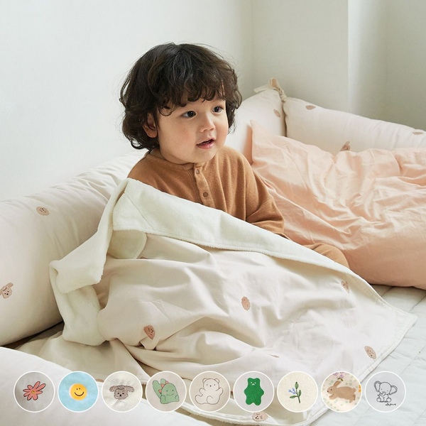보들보들 따뜻한 5mm 겨울 극세사 유아 양면 블랭킷 9type