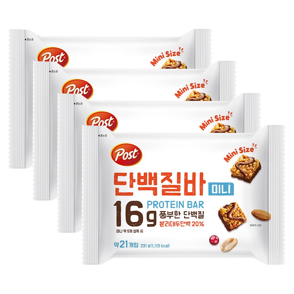 동서식품 포스트 단백질바 미니 231g*4개