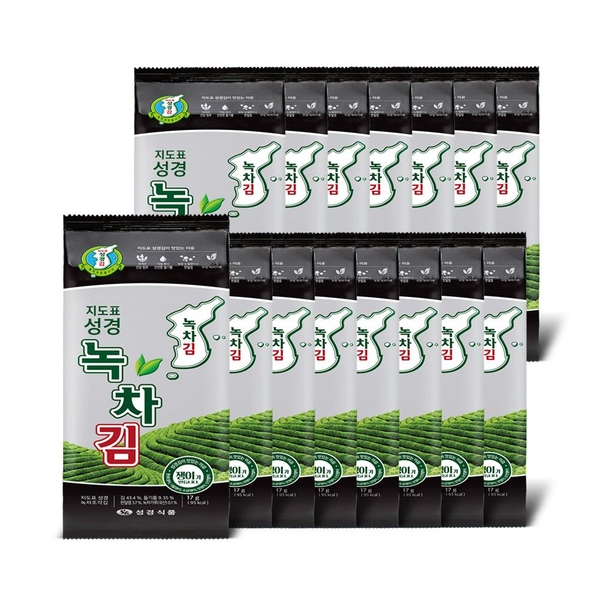 성경 녹차 조각김 17g*15개 지도표