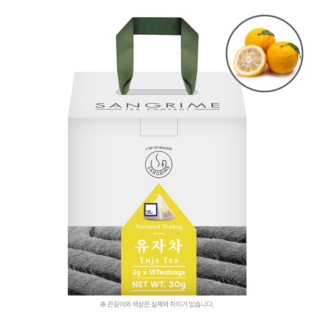 산그리메 유자차 15티백 삼각티백차