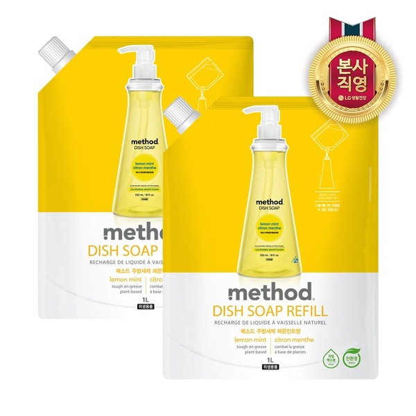 메소드 친환경 주방세제 레몬 리필 1000ml x 2개