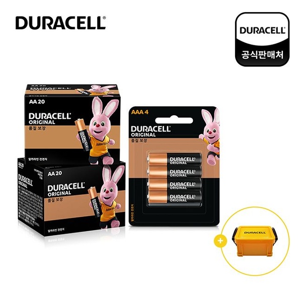 알카라인 건전지 AA 20개입*2개+AAA 4입+듀라박스