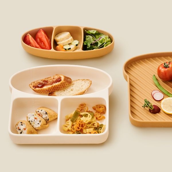 식빵 5구 디바이더 흡착식판 (뚜껑 포함)