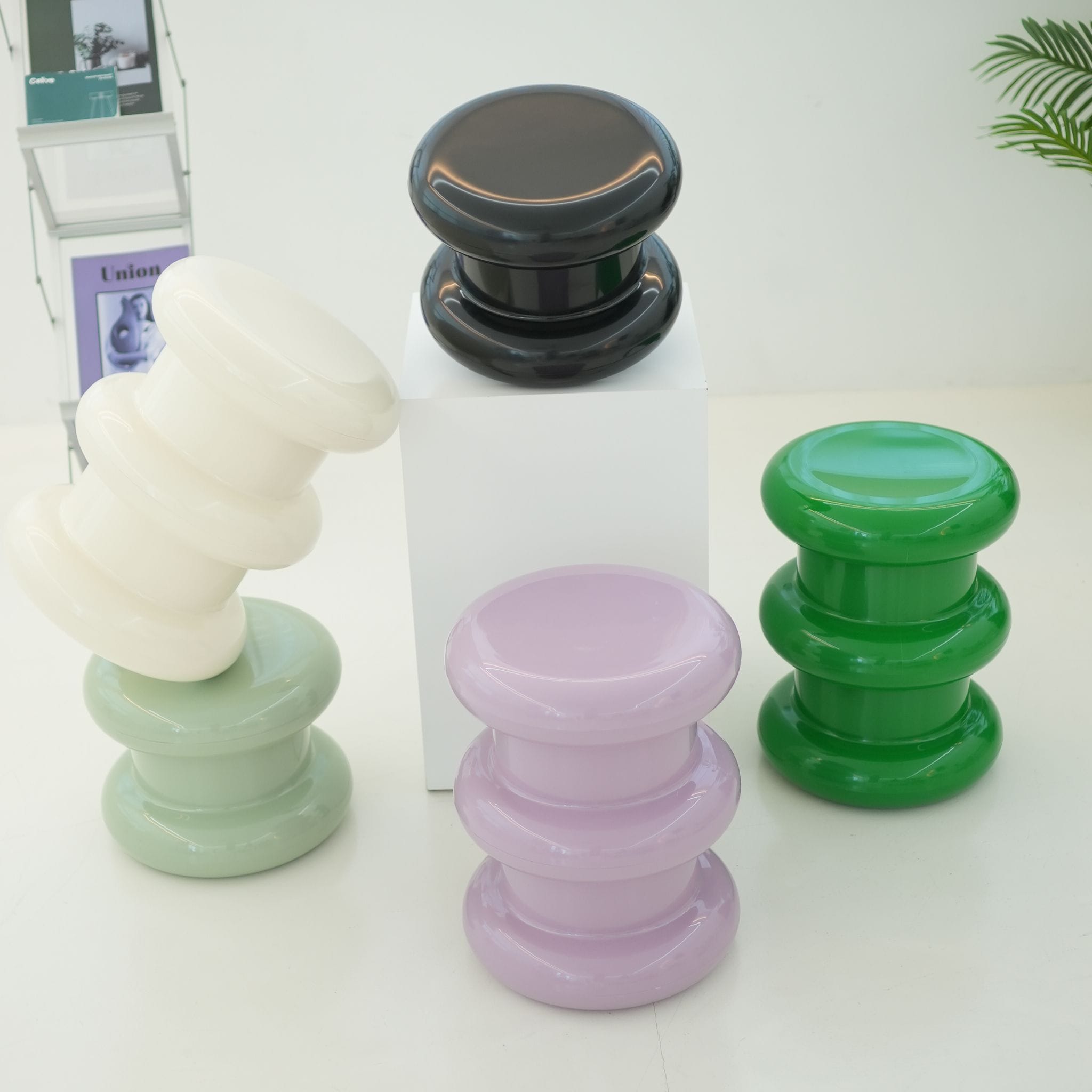 mokoa マカロンスツール［5色・2種］ パープル ブラック ホワイト