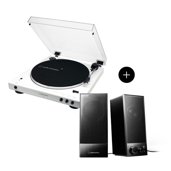 AT-LP60XBT WW 턴테이블+ AT-SP105 고해상도 액티브 스피커 (세트 구성)