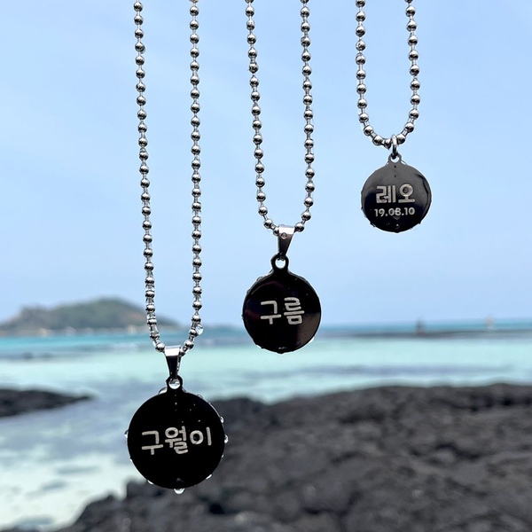 강이지 인식표 써지컬스틸 애견목걸이